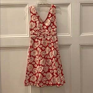 floral red and white dress!